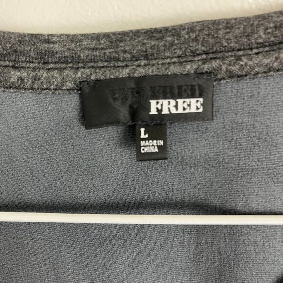 Aritzia Wilfred Free Simone Gray/Black Shirt w/ Faux Leather Embellishments - Picture 4 of 11